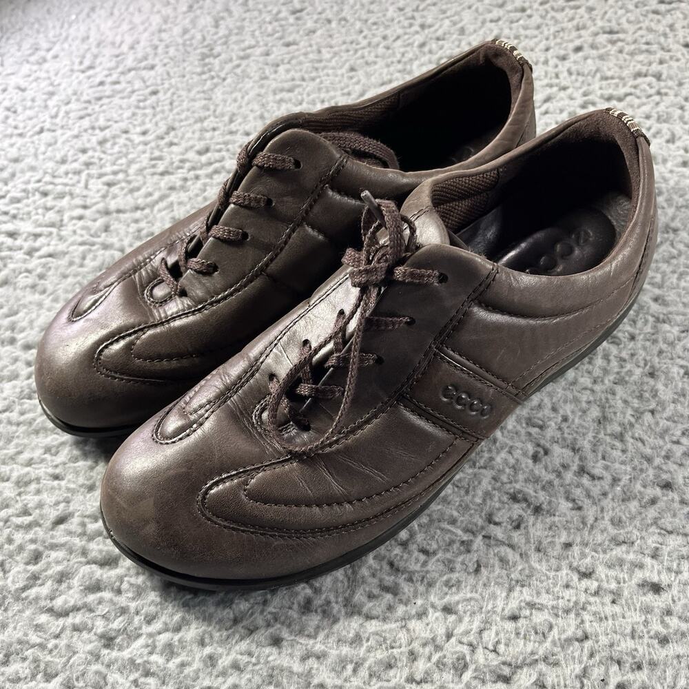 ECCO Brown Leather Casual Walking Shoes Sneakers Women's Size EU 40 US 9